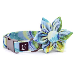 Wave Dog Collar with Flower | Ultra Joys Pets