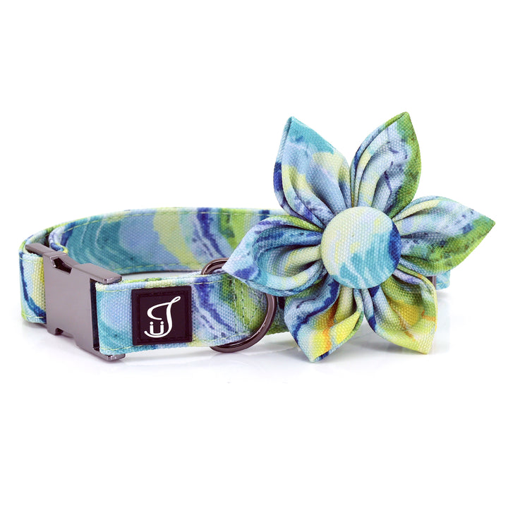 Wave Dog Collar with Flower | Ultra Joys Pets