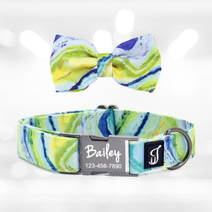 Wave Dog Collar with Bow Tie