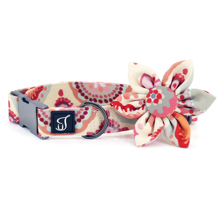 Orange Daisy Dog Collar with Flower | Ultra Joys Pets