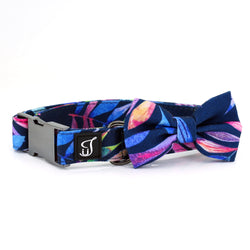 Tropical Dog Collar with Bow Tie | Ultra Joys Pets