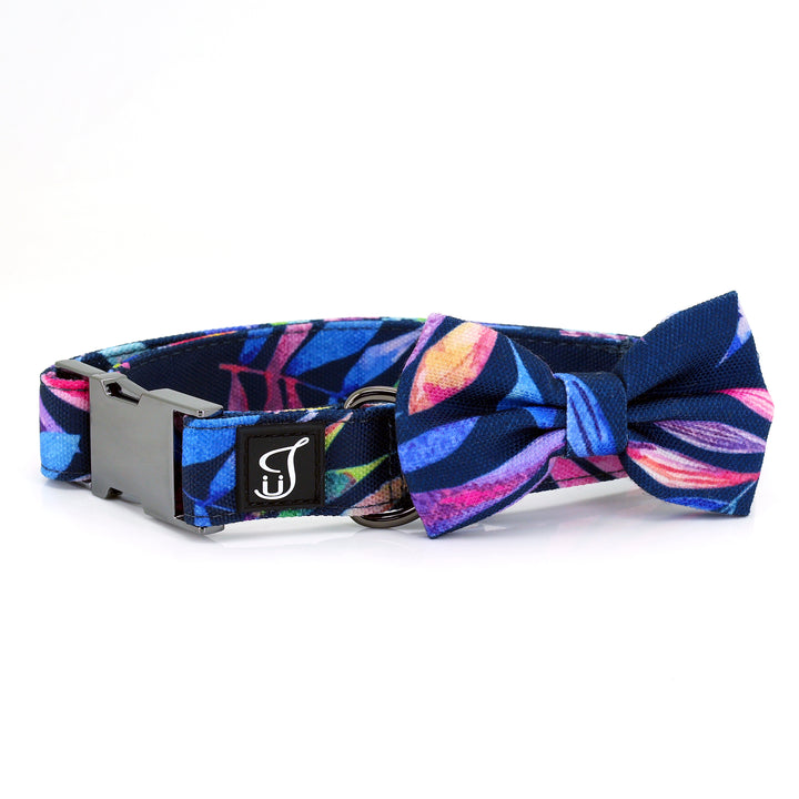 Tropical Dog Collar with Bow Tie | Ultra Joys Pets