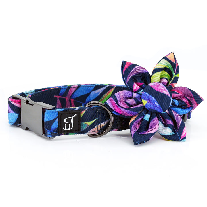 Tropical Dog Collar with Flower | Ultra Joys Pets