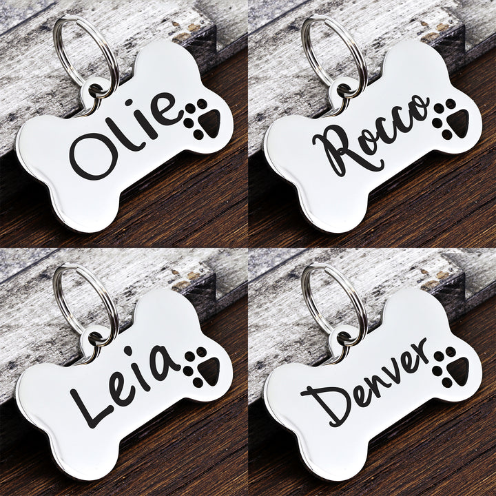 Large Bone Shape Dog Tag with Plated Brass – Quick-Tag