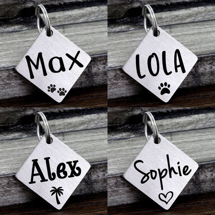 Brushed Diamond Shape Dog Tag Ultra Joys Pets