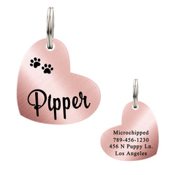 Brushed Heart Shape Dog Tag | Ultra Joys Pets