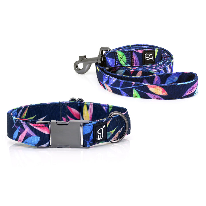 Tropical Dog Collar and Leash Set