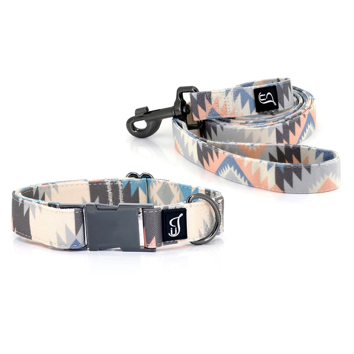 Boho Aztec Dog Collar and Leash Set