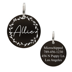 Round Shape Tag with Floral Design | Ultra Joys Pets