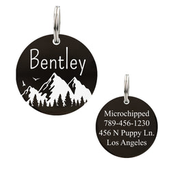 Round Shape Tag with Mountain Design | Ultra Joys Pets