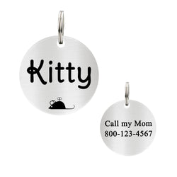 Brushed Round Shape Cat Tag | Ultra Joys Pets