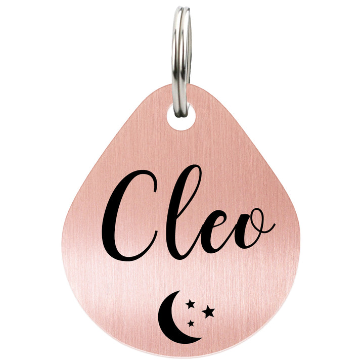 Brushed Teardrop Shape Cat Tag | Ultra Joys Pets