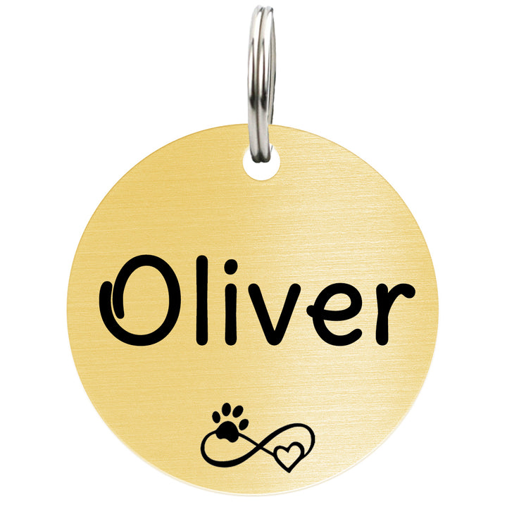 Brushed Round Shape Cat Tag | Ultra Joys Pets