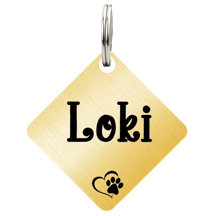 Brushed Diamond Shape Cat Tag | Ultra Joys Pets