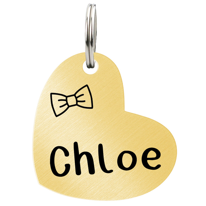 Brushed Heart Shape Cat Tag | Ultra Joys Pets