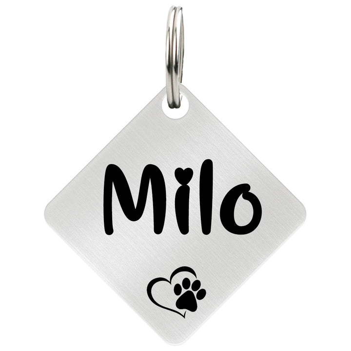 Brushed Diamond Shape Cat Tag | Ultra Joys Pets